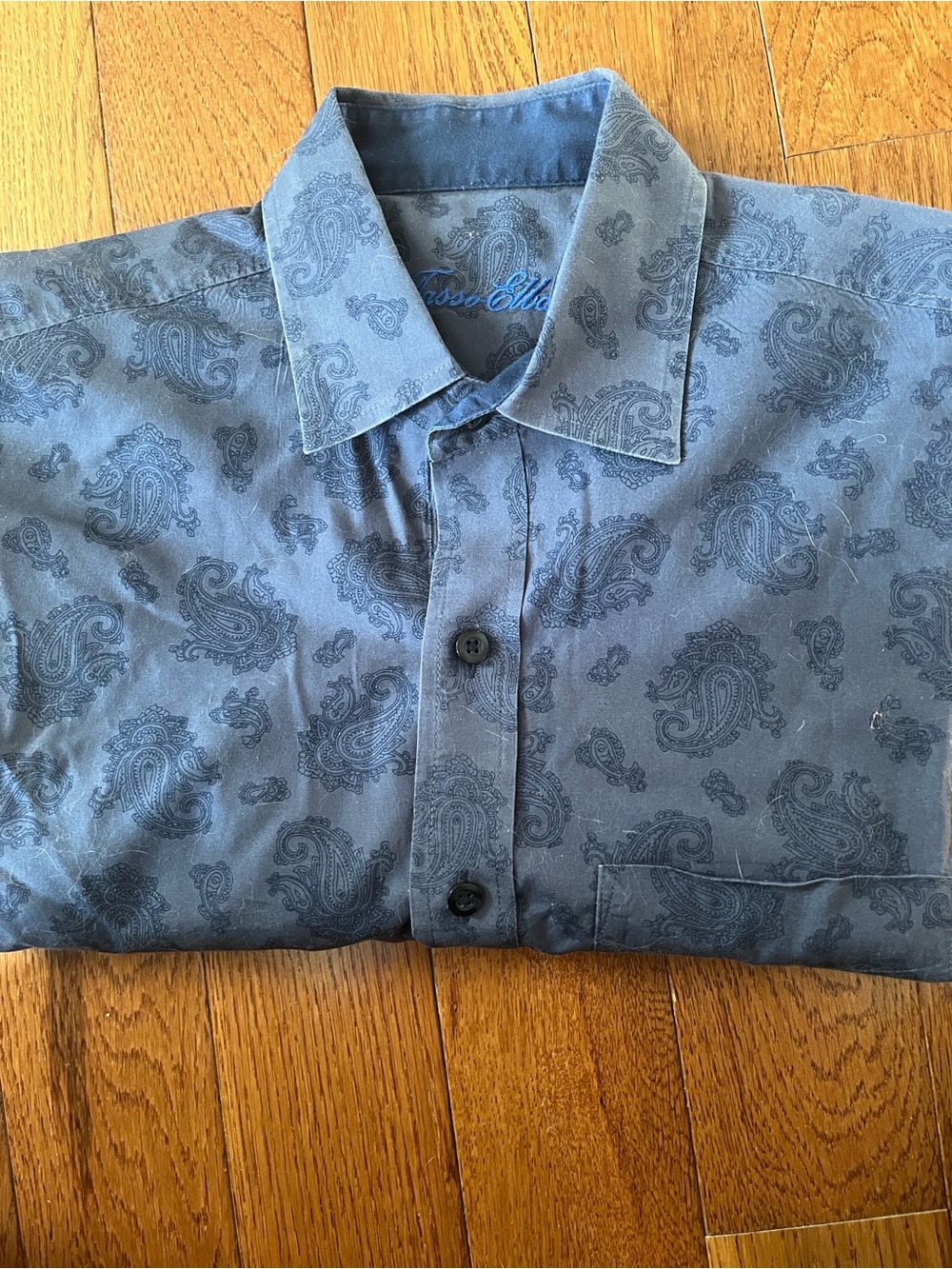 Men’s Classic Paisley Button-Up Shirt Tasso Elba size S.